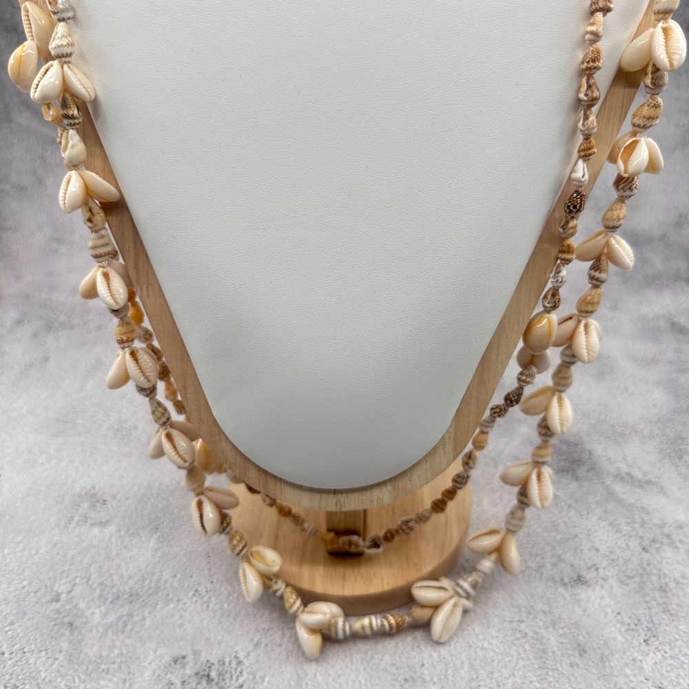 Natural Cowrie Shell Long Necklace Boho Beach Statement Layering Jewelry Gift